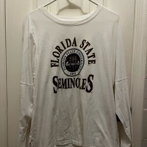 League White FSU Crew Tee with Black Interior Logo